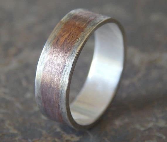 Copper wedding ring set